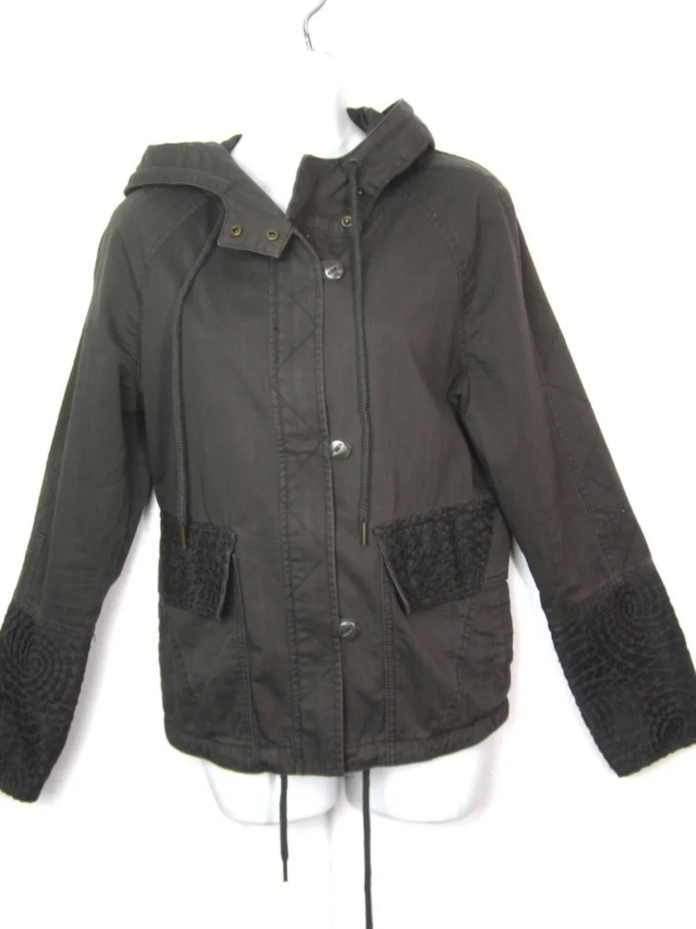 Anthropologie Sz S Hei Hei Faroe Cropped Anorak Utility Jacket Gray Brown